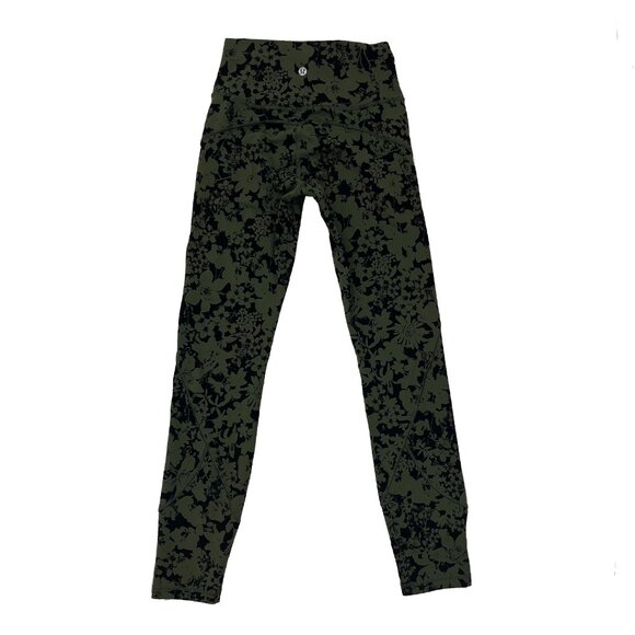 Lululemon All You Do Tight Legging Women Efflorescent Barracks Green Black 4 - Picture 4 of 4